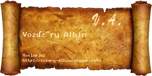 Vozáry Albin névjegykártya